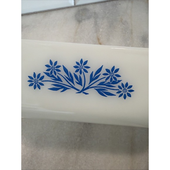 Vintage Anchor Hocking Fire-King Blue Cornflower Qt Loaf Pan USA - Picture 9 of 9